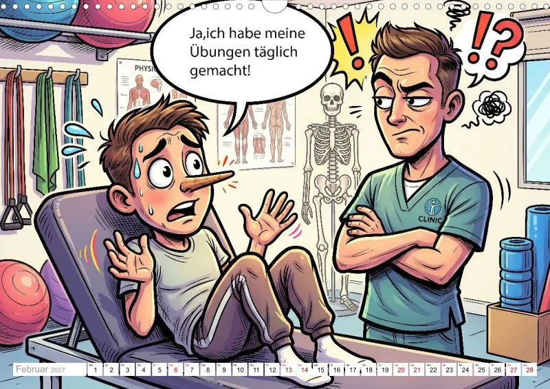 2027 A3 Zähne zusammenbeißen und Atmen! – Der ehrliche Physiotherapie-Kalender