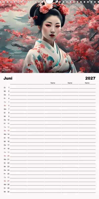 2027 Fam.planer Geishas Portraits von japanischen Gastgeberinnen inspiriert