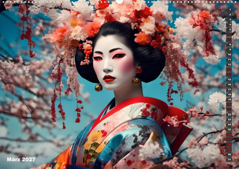 2027 A2 Geishas Portraits von japanischen Gastgeberinnen inspiriert
