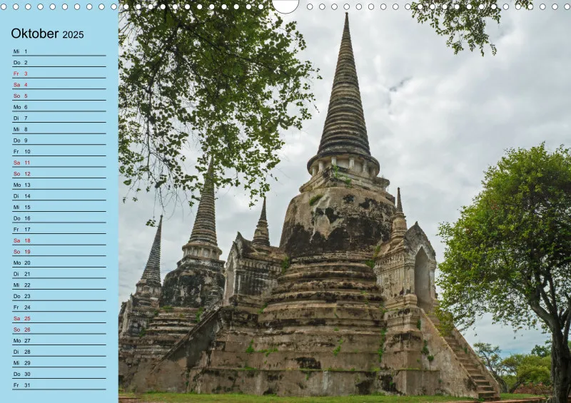 2025 A3 mit Planer wat phra sri sanpet - Tempelruinen in Ayutthaya