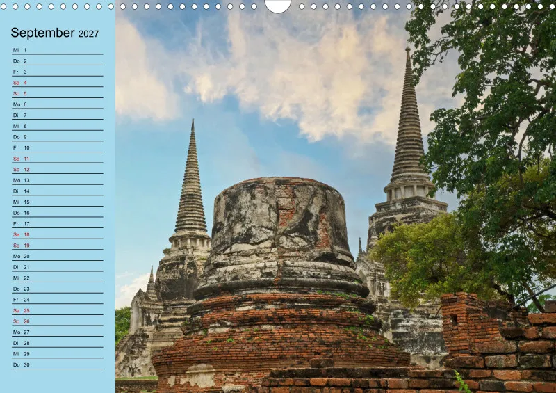 2027 A3 mit Planer wat phra sri sanpet - Tempelruinen in Ayutthaya