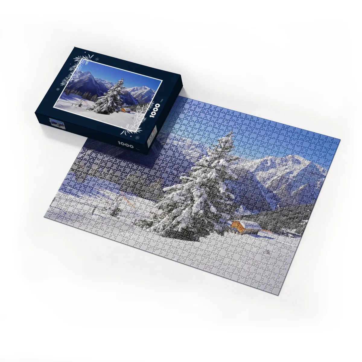 Puzzle 1000 Teile Alpenidylle im Tiefschnee