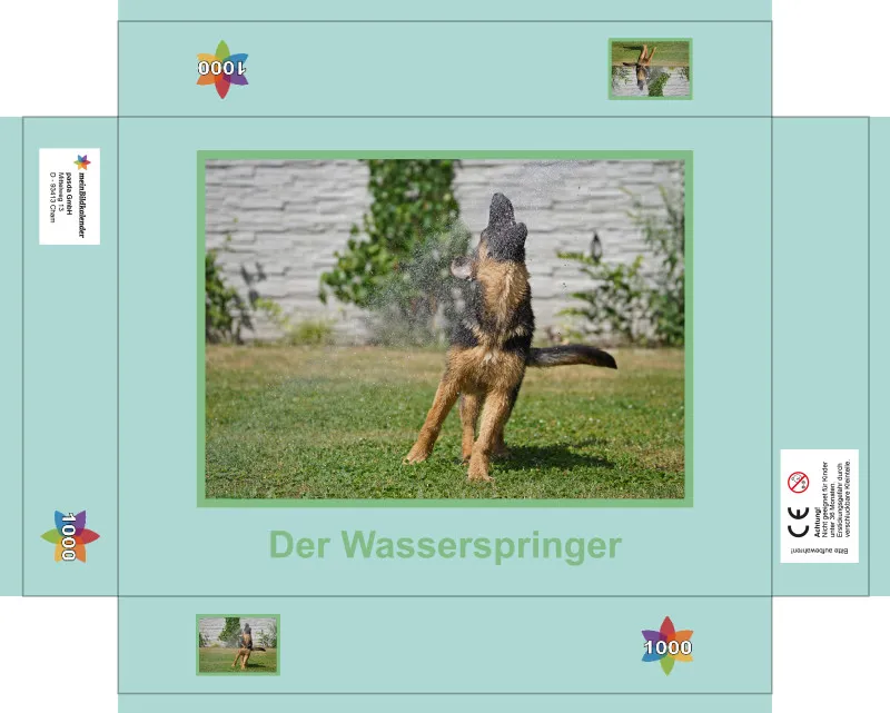 Puzzle 1000 Teile „Abkühlung in Action: Der Wasserspringer“