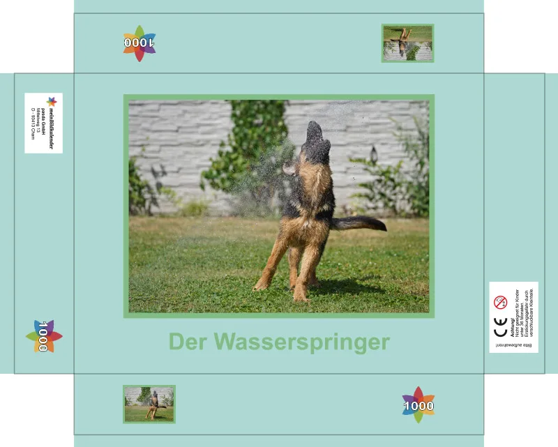 Puzzle 1000 Teile „Abkühlung in Action: Der Wasserspringer“