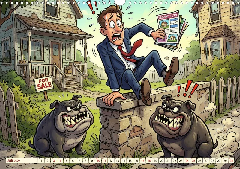 2027 A3 Provisionsfrei und garantiert witzig! Immobilienmaklern und Hausverwalter als Comic