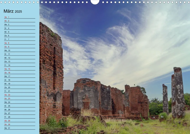 2025 A3 mit Planer wat phra sri sanpet - Tempelruinen in Ayutthaya