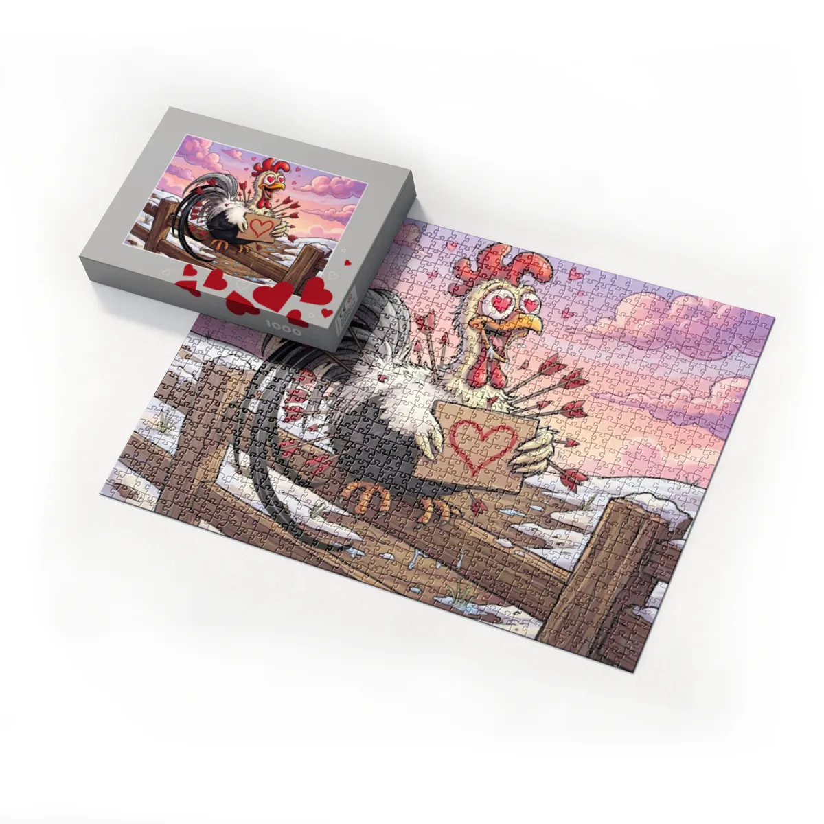 Puzzle 1000 Teile Amors Federvieh