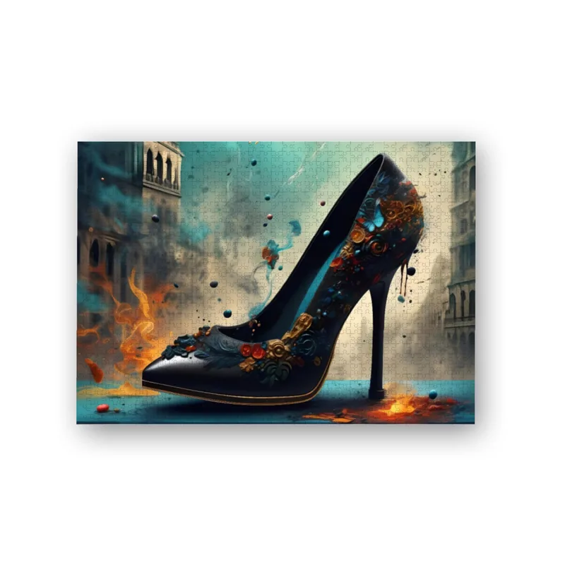 Puzzle 1000 Teile Dunkelblauer Flammentanz