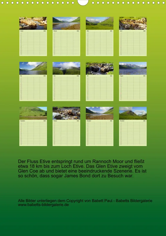 2026 A3 Planer Glen Etive-Hochland in Schottland
