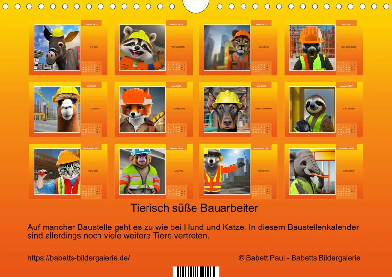 A4 2027 Tierisch süße Bauarbeiter