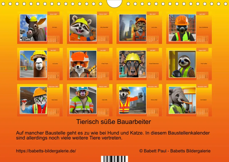 A4 2027 Tierisch süße Bauarbeiter
