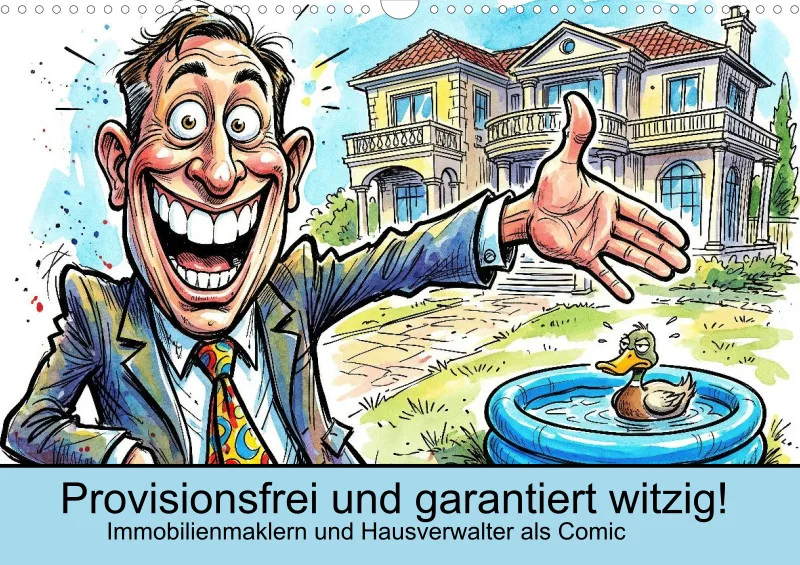 2027 A3 Provisionsfrei und garantiert witzig! Immobilienmaklern und Hausverwalter als Comic
