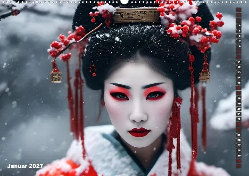 2027 A2 Geishas Portraits von japanischen Gastgeberinnen inspiriert