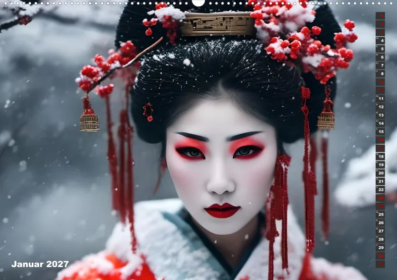 2027 A2 Geishas Portraits von japanischen Gastgeberinnen inspiriert