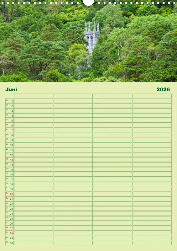 2026 A3 Planer Farbzauber Natur - Grün