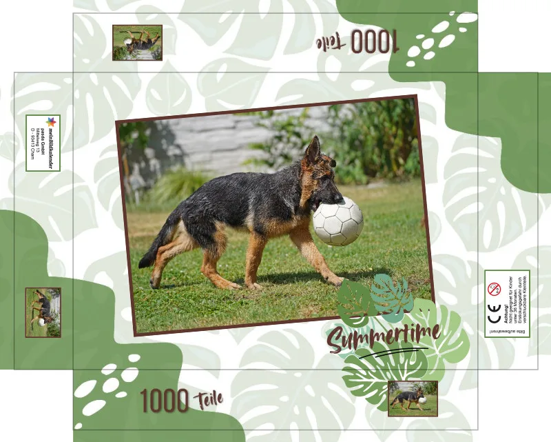 Puzzle 1000 Teile Der tierische Spielmacher: Voller Einsatz auf dem Rasen
