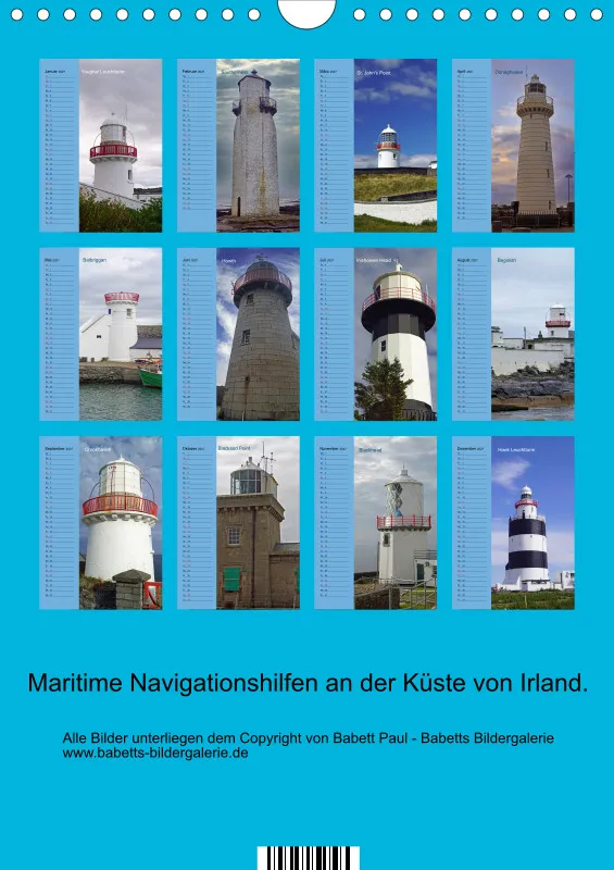 2027 A4 Leuchttürme - Geburtstagskalender