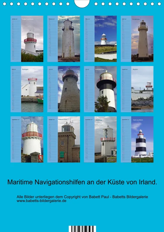 2027 A4 Leuchttürme - Geburtstagskalender