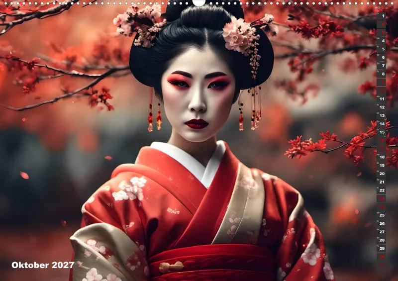 2027 A2 Geishas Portraits von japanischen Gastgeberinnen inspiriert