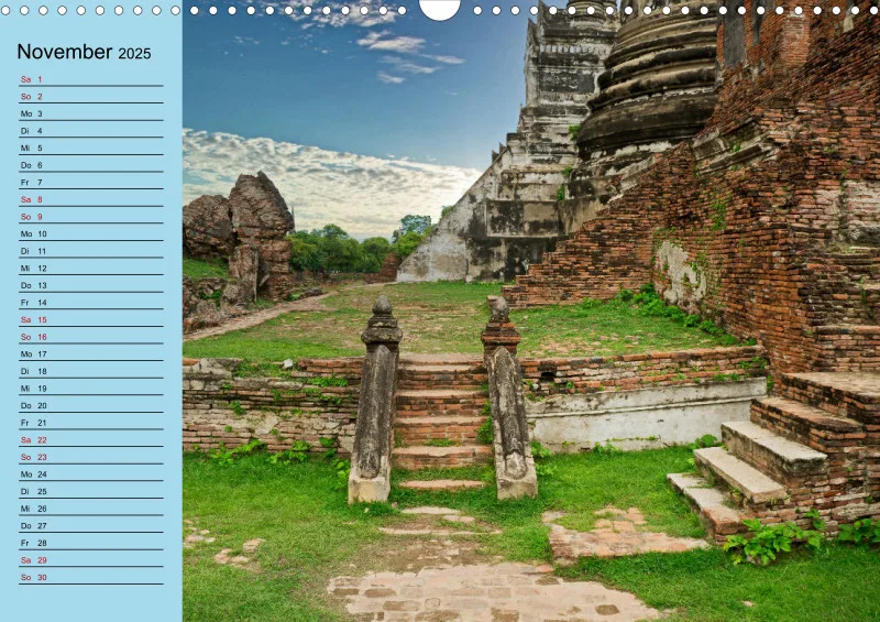 2025 A3 mit Planer wat phra sri sanpet - Tempelruinen in Ayutthaya
