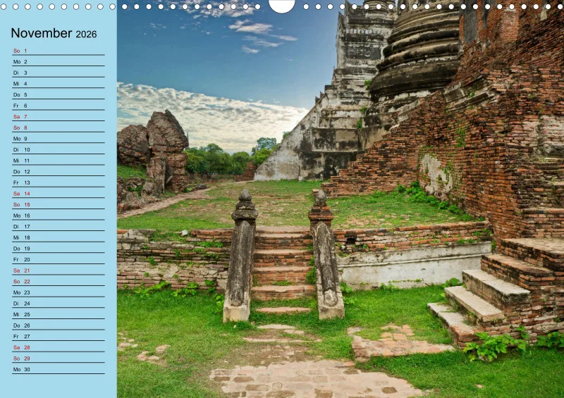 2026 A3 mit Planer wat phra sri sanpet - Tempelruinen in Ayutthaya