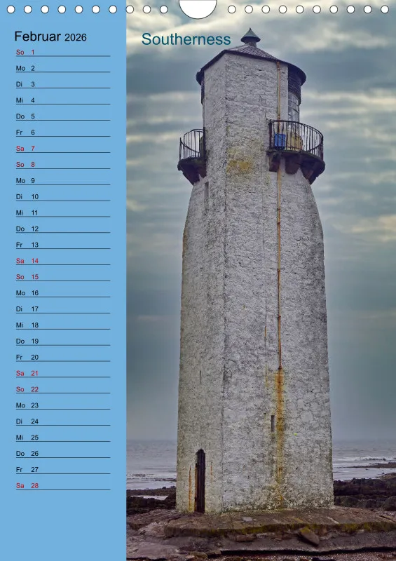 2026 A4 Leuchttürme - Geburtstagskalender