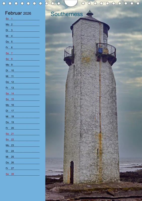 2026 A4 Leuchttürme - Geburtstagskalender