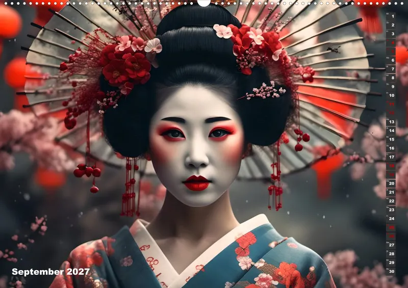 2027 A2 Geishas Portraits von japanischen Gastgeberinnen inspiriert