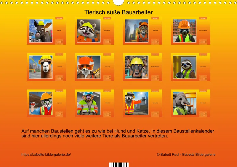 2027 A3 Tierisch süße Bauarbeiter