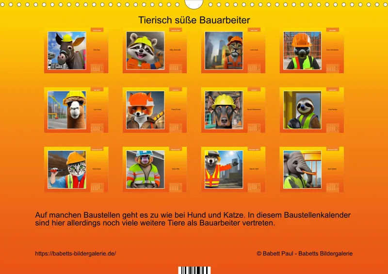 2027 A3 Tierisch süße Bauarbeiter