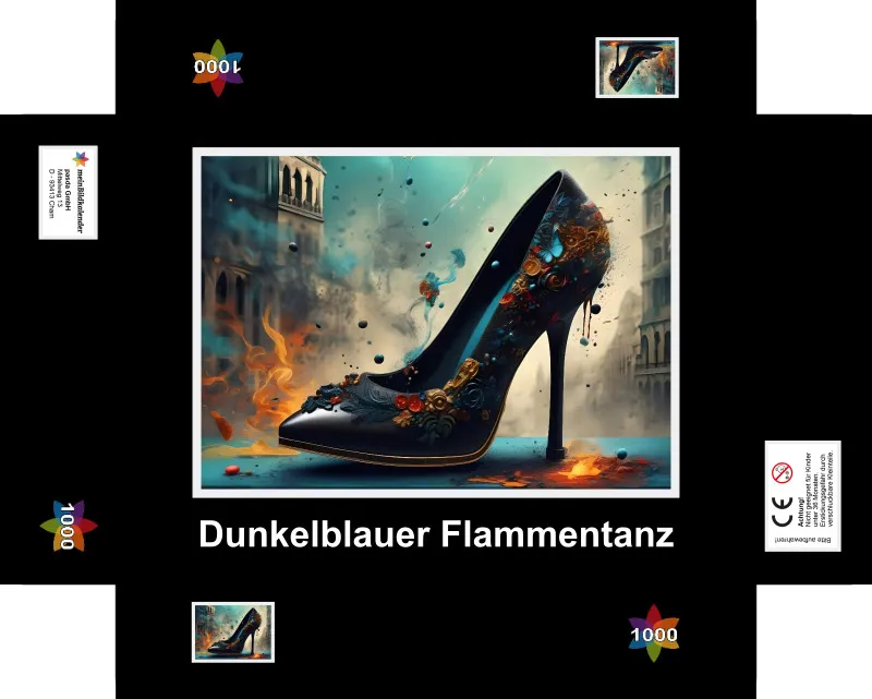 Puzzle 1000 Teile Dunkelblauer Flammentanz