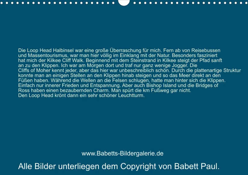 2025 A3 Wochenkalender Rundreise-Loop Head Halbinsel