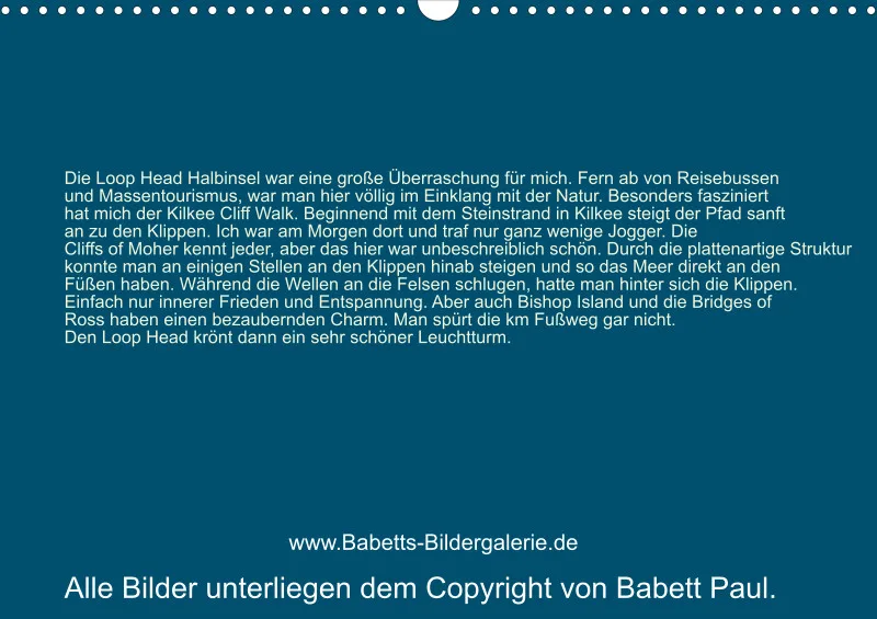 2025 A3 Wochenkalender Rundreise-Loop Head Halbinsel