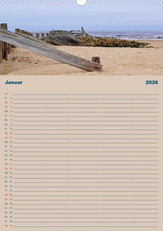2026 A3 Planer Unterwegs am Strand