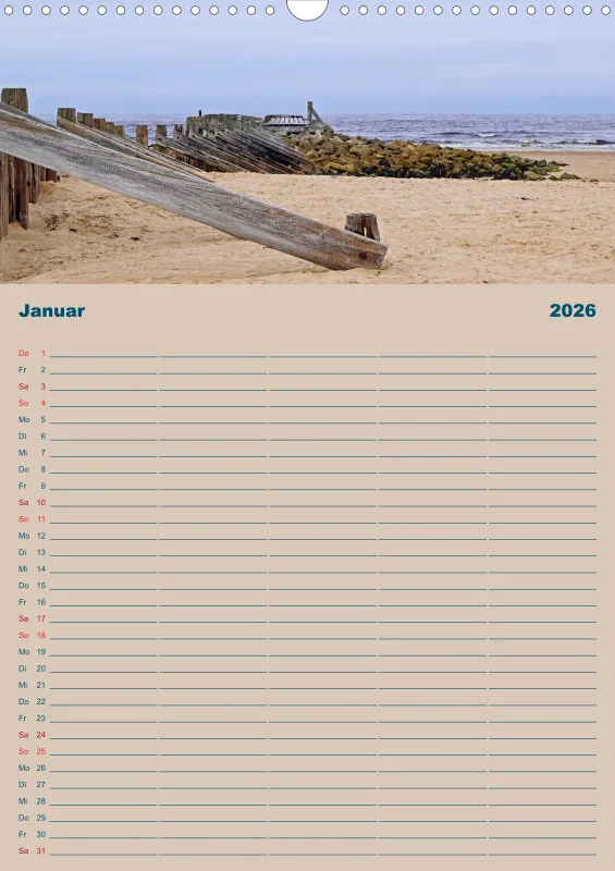 2026 A3 Planer Unterwegs am Strand