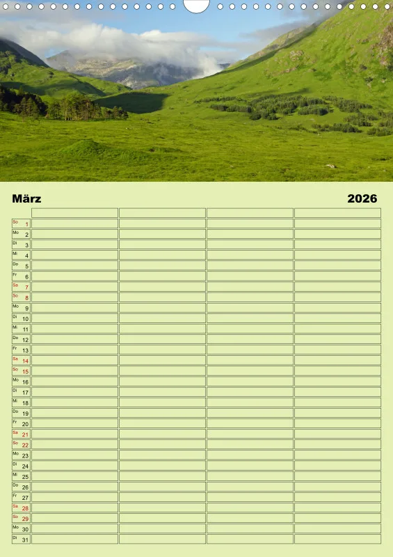 2026 A3 Planer Glen Etive-Hochland in Schottland