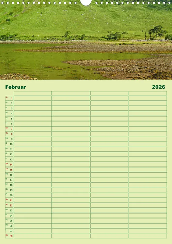 2026 A3 Planer Farbzauber Natur - Grün