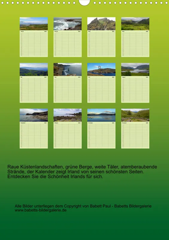 2025 A3 Planer Irische Landschaften - Rund um die grüne Insel