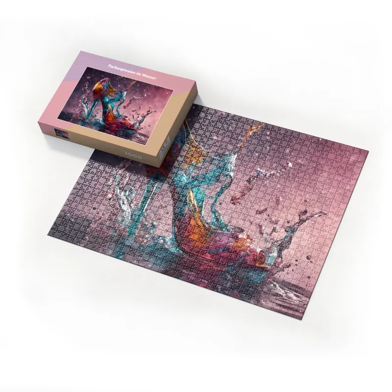 Puzzle 1000 Teile Farbexplosion im Wasser