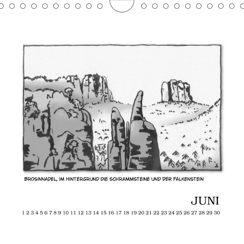 Sächsische Schweiz Kalender - Graustufen