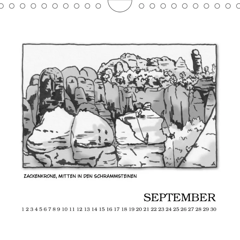 Sächsische Schweiz Kalender - Graustufen