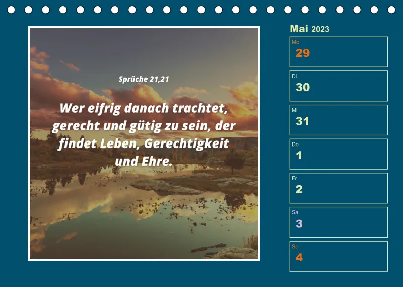 Tisch Wochenkalender mit Bibelverse 2023