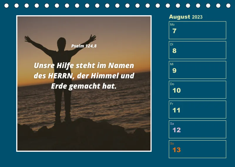 Tisch Wochenkalender mit Bibelverse 2023