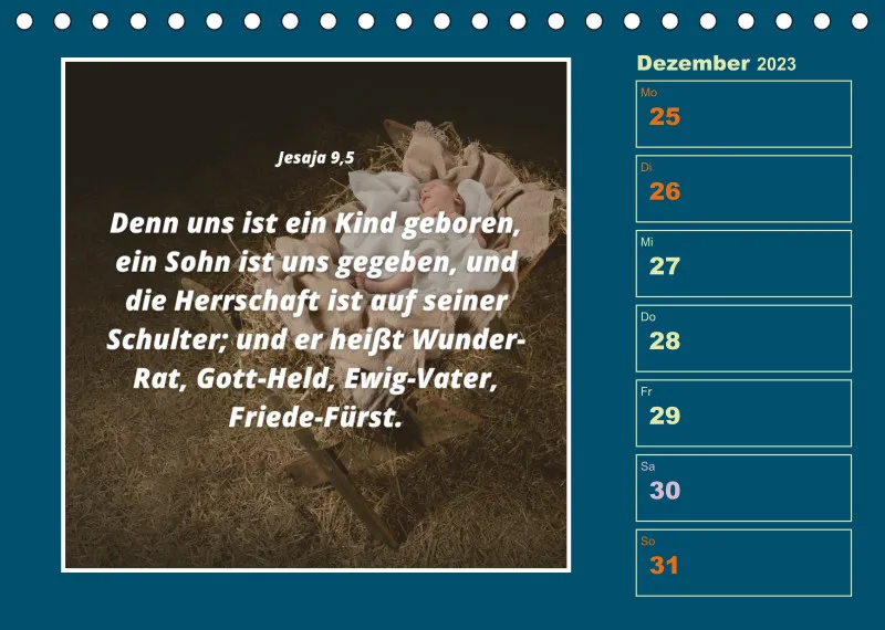 Tisch Wochenkalender mit Bibelverse 2023