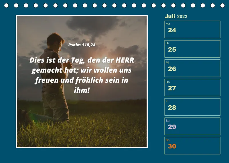 Tisch Wochenkalender mit Bibelverse 2023