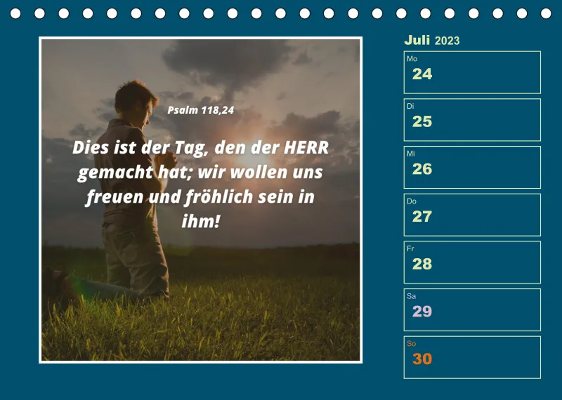 Tisch Wochenkalender mit Bibelverse 2023