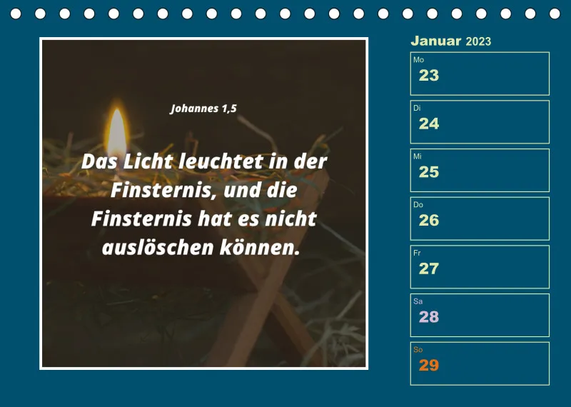 Tisch Wochenkalender mit Bibelverse 2023