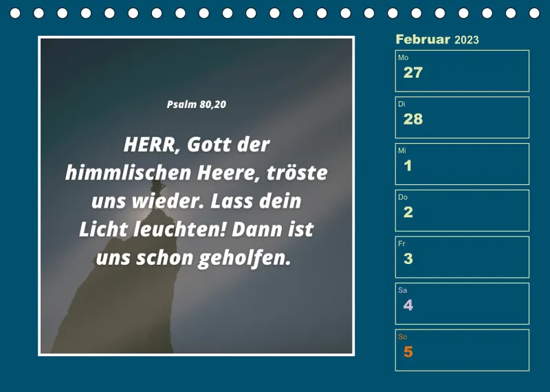Tisch Wochenkalender mit Bibelverse 2023