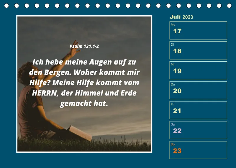 Tisch Wochenkalender mit Bibelverse 2023