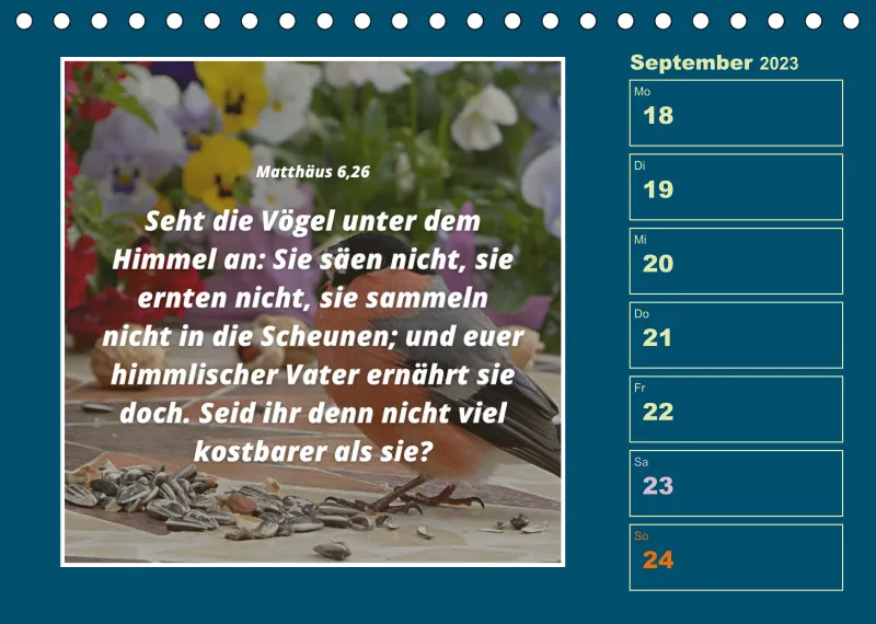 Tisch Wochenkalender mit Bibelverse 2023